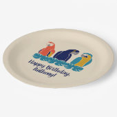 マクズイラストレーショントロピカルテーマパーティー ペーパープレート (アングル)