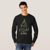マクズクリスマスツリーライツサンタ小妖精や小人マコー Tシャツ (正面フル)