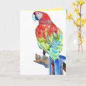 マクズレッド・グリーン・ブルー・オウム・ウォーター・カラー・カード カード (黄色い花)