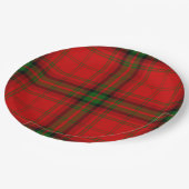 マクドゥガルタータンチェックレッドグリーンプレイド ペーパープレート (アングル)