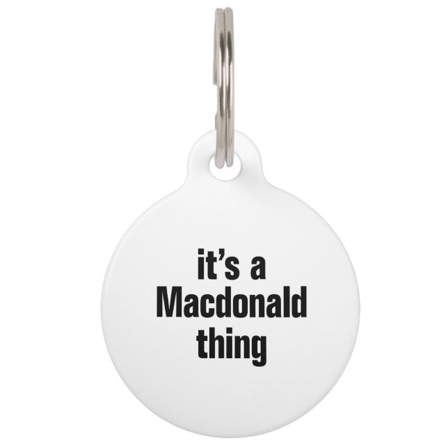マクドナルドの品 ペット　ネームタグ (正面)
