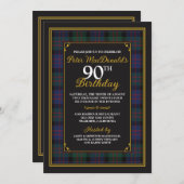 マクドナルドタータンチェック90番目の誕生日招待状 招待状 (正面/裏面)