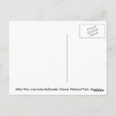 マクドナルド湖の天の川、氷河のNP ポストカード (裏面)