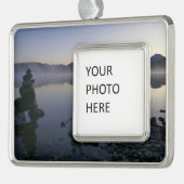 マクドナルド湖アットサンライズI シルバープレートフレームオーナメント (左)