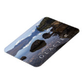 マクドナルド湖、ロッキーショア、山、氷河NP マグネット (左側)