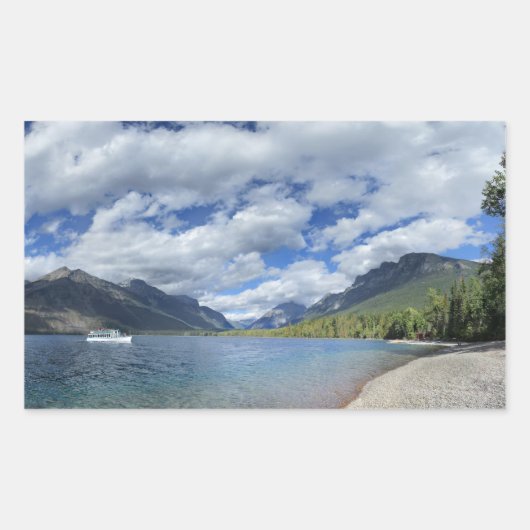 マクドナルド湖 – 氷河の国立公園 長方形シール (正面)