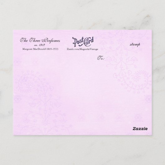 マクドナルド アールヌーボー 三つの香水 ポストカード (裏面)