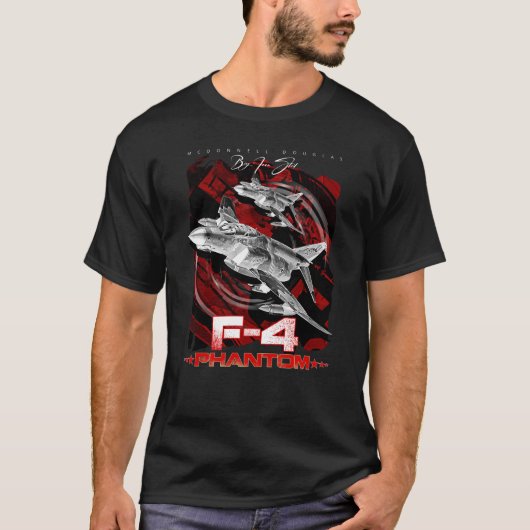 マクドネル・ダグラスF-4ファントムUSAF戦闘機 Tシャツ (正面)