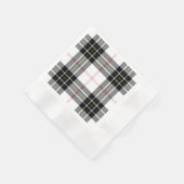 マクファーソンタータンチェック白黒プレイド 縁ありカクテルナプキン (角)