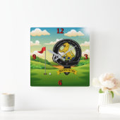 マクファーソン・マクファーソン氏バッジパーソナライズされたゴルフ スクエア壁時計 (ホーム)