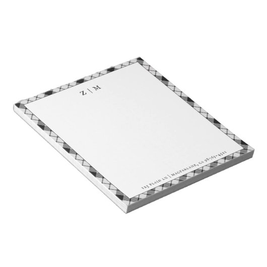 マクファーレインクランタータンチェック格子模様 ノートパッド (アングル)