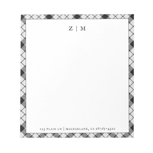 マクファーレインクランタータンチェック格子模様 ノートパッド (正面)