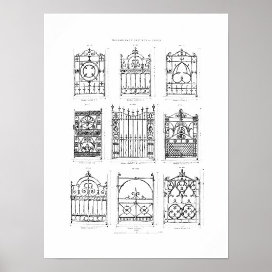 マクファーレンのCaからの鋳鉄門のデザイン ポスター (正面)