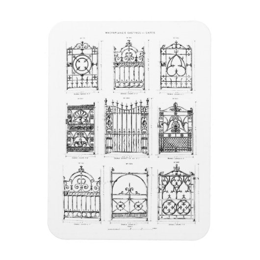 マクファーレンのCaからの鋳鉄門のデザイン マグネット (縦)