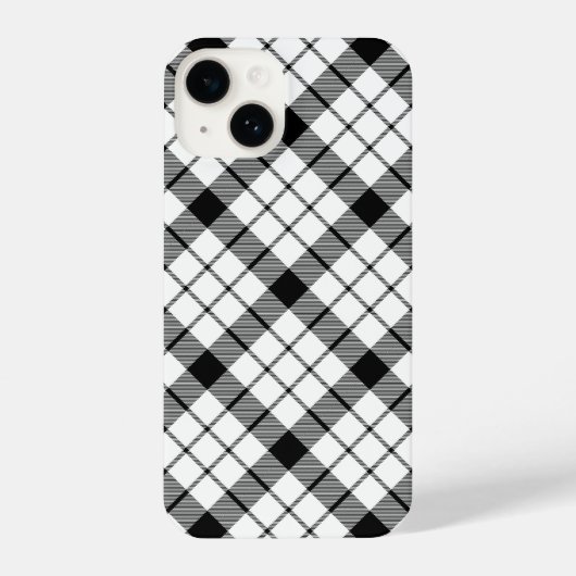 マクファーレンタータンチェック白黒プレイド iPhoneケース (裏面)