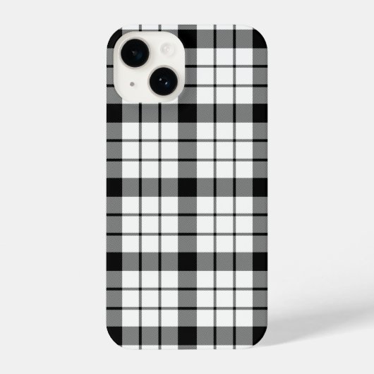 マクファーレンタータンチェック白黒プレイド iPhoneケース (裏面)