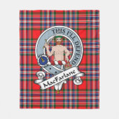 マクファーレンモダンクランバッジタータンチェックプレイド フリースブランケット (正面)