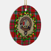 マクベインクランバッジ&タータンチェックパーソナライズされたクリスマス セラミックオーナメント (右)