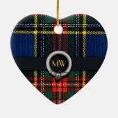 マクベスの格子縞のモノグラム セラミックオーナメント (裏面)