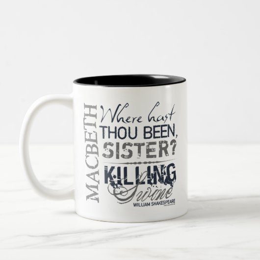 マクベスの殺害のブタの引用文 ツートーンマグカップ (左)