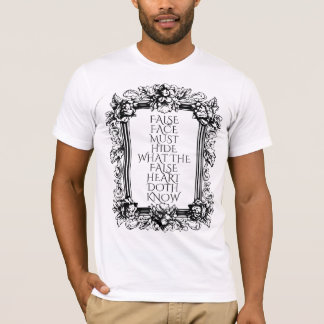 マクベス引用文アート – "偽の顔は隠す必要がある" Shakesp Tシャツ