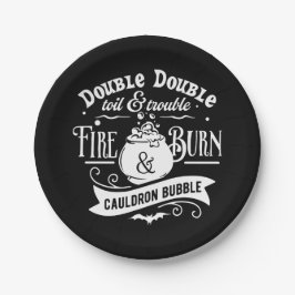 マクベス・ウィッチス魔法タイポグラフィハロウィーン ペーパープレート