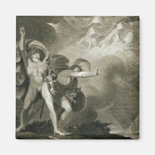 マクベス、バンクオ、ヒースの三人の魔女 マグネット (正面)