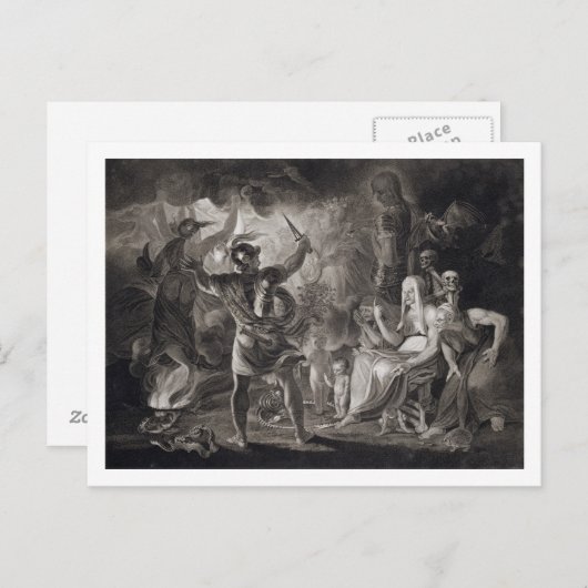 マクベス、三頭の魔女とヘカテの第4幕、S幕 ポストカード (正面/裏面)