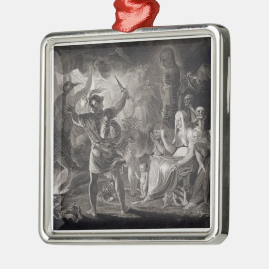 マクベス、三頭の魔女とヘカテの第4幕、S幕 メタルオーナメント (左)