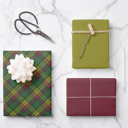 マクミランオールド古代オリジナルスコットランドタータンチェック ラッピングペーパーシート (正面)