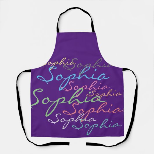 マクモダンミカルスタイリッシュ名前をカスタムするタイポグラフィ エプロン (正面)