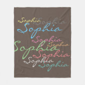 マクモダンミカルスタイリッシュ名前をカスタムするタイポグラフィ フリースブランケット (正面)
