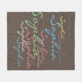 マクモダンミカルスタイリッシュ名前をカスタムするタイポグラフィ フリースブランケット (正面(横))