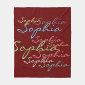マクモダンミカルスタイリッシュ名前をカスタムするタイポグラフィ フリースブランケット (正面)