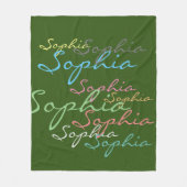 マクモダンミカルスタイリッシュ名前をカスタムするタイポグラフィ フリースブランケット (正面)