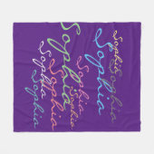 マクモダンミカルスタイリッシュ名前をカスタムするタイポグラフィ フリースブランケット (正面(横))