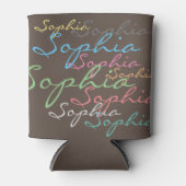 マクモダンミカルスタイリッシュ名前をカスタムするタイポグラフィ 缶クーラー (正面)