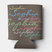 マクモダンミカルスタイリッシュ名前をカスタムするタイポグラフィ 缶クーラー (裏面)