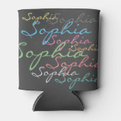 マクモダンミカルスタイリッシュ名前をカスタムするタイポグラフィ 缶クーラー (正面)