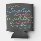 マクモダンミカルスタイリッシュ名前をカスタムするタイポグラフィ 缶クーラー (裏面)