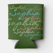 マクモダンミカルスタイリッシュ名前をカスタムするタイポグラフィ 缶クーラー (正面)