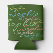 マクモダンミカルスタイリッシュ名前をカスタムするタイポグラフィ 缶クーラー (裏面)