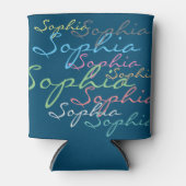 マクモダンミカルスタイリッシュ名前をカスタムするタイポグラフィ 缶クーラー (正面)