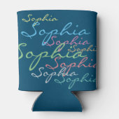 マクモダンミカルスタイリッシュ名前をカスタムするタイポグラフィ 缶クーラー (裏面)