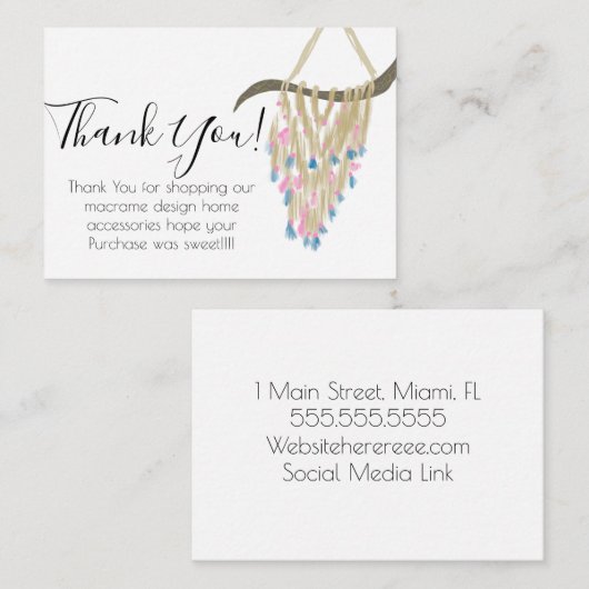 マクラぶら下がったムショップのデコールお礼のノート ノートカード (正面/裏面)