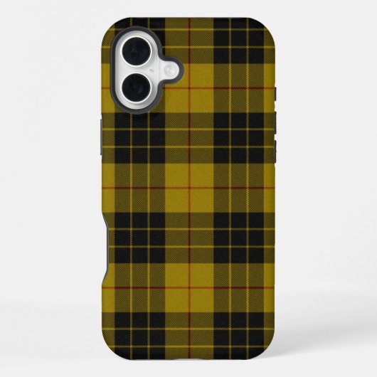 マクラウド タータン イエロー ブラック プリント iPhoneケース (裏面)