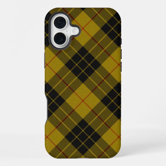 マクラウド タータン 黄色 黒 チェック iPhoneケース (裏面)