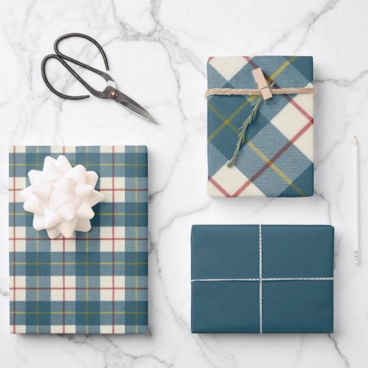 マクラコンクラスコティッシュクランタータンチェック ラッピングペーパーシート (正面)