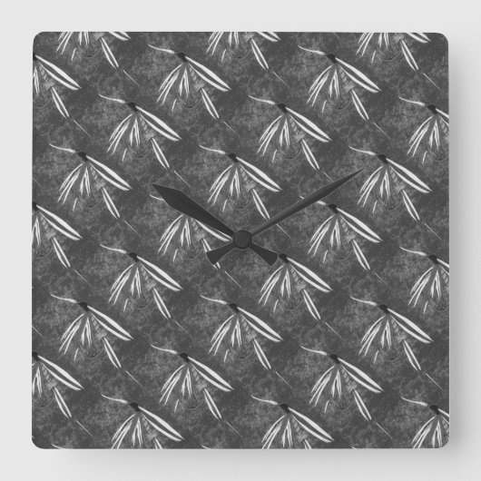 マクラシックス・バス用湿式フライ魚釣り スクエア壁時計 (正面)