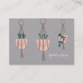 マクラメアーティスト手作りデザインぶら下がったズプラントグレー 名刺 (正面)